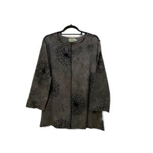 JUDE STUECKER Womens HANDMADE Gray A Line Top Sz S Soft Dandelion Wishes Organic